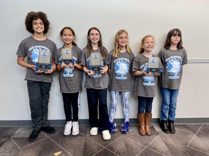 Excellence, Teamwork and Champion award winners include (l-r) Mason Fountain, Sophia Winkfield, Eva Taylor, Avery Harp, Amelia Kennedy and Ashlyn Berlinger.
